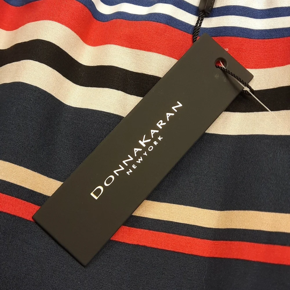 NWT, Donna Karan Marine Batik Stripe Skirt